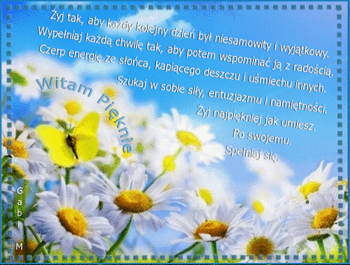Kartka na powitanie z kwiatuszkami